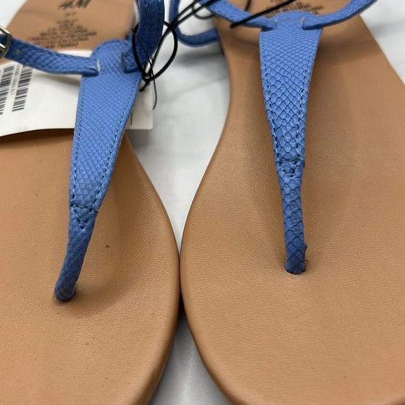 NWT H&M Sandals Thongs Shoes Blue Womens Size 6 37 - Picture 12 of 13